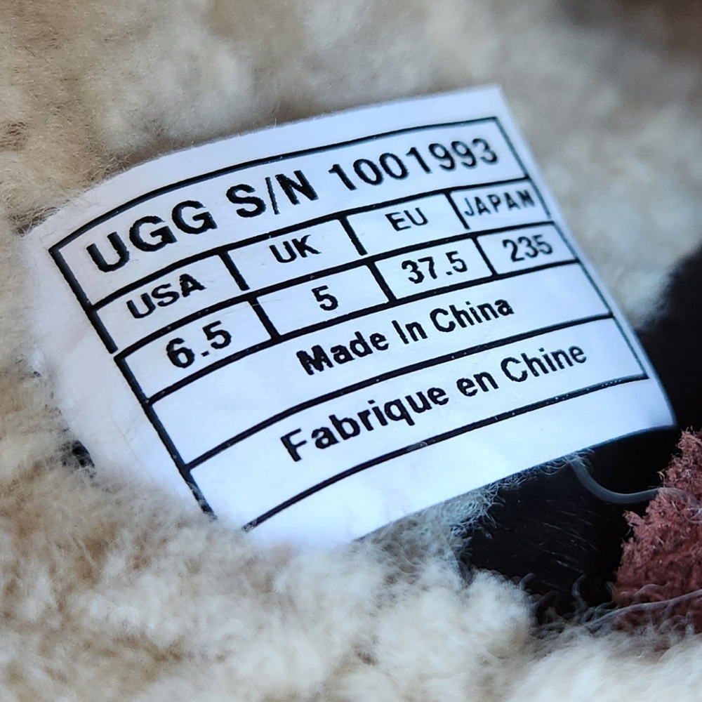 UGG Australia 'Burroughs' Waterproof Leather Boot Sherpa Brown Women's Size 6.5 - Picture 11 of 12